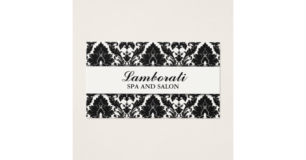 Elegant Damask Floral Pattern Cream Modern Stylish Business Card
