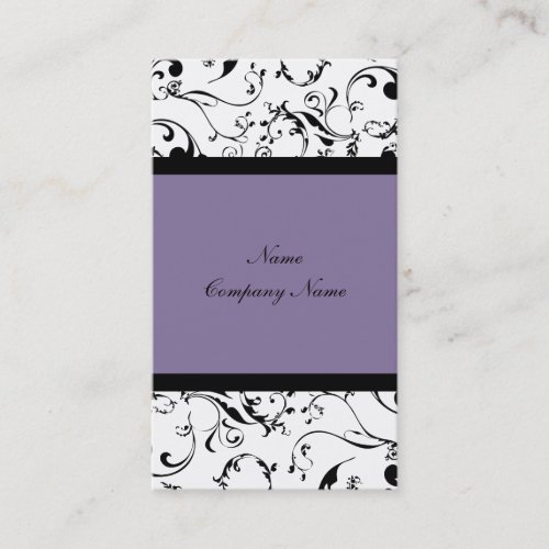 Elegant damask, floral vines business card
