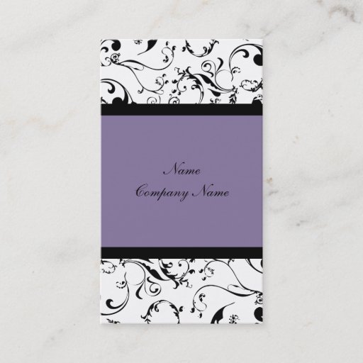 Customizable Elegant damask, floral vines business card