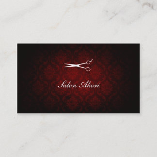 elegant damask hair stylist hairstylist emerald business card