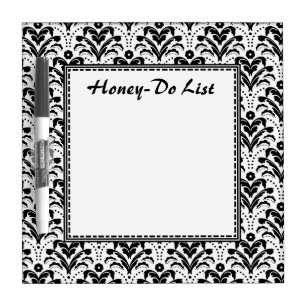 Elegant Damask Honey Do List Dry-Erase Board