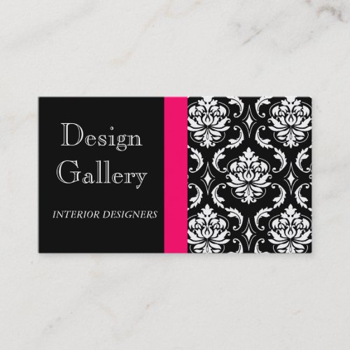 Elegant Damask Interior Designer Business Card