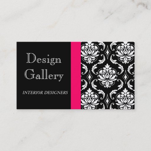 Customizable Elegant Damask Interior Designer Business Card
