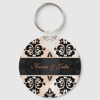 Elegant damask keychain