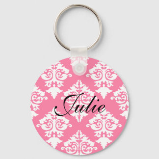 Elegant damask keychain