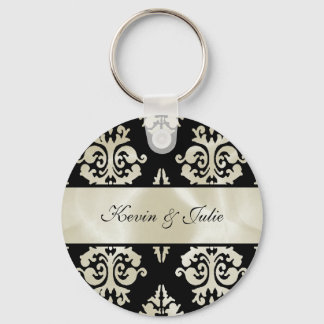 Elegant damask keychain
