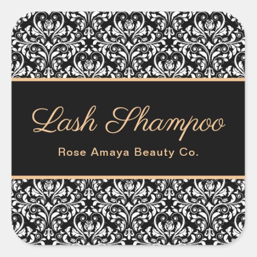 Elegant Damask Lash Spa Beauty Product Label