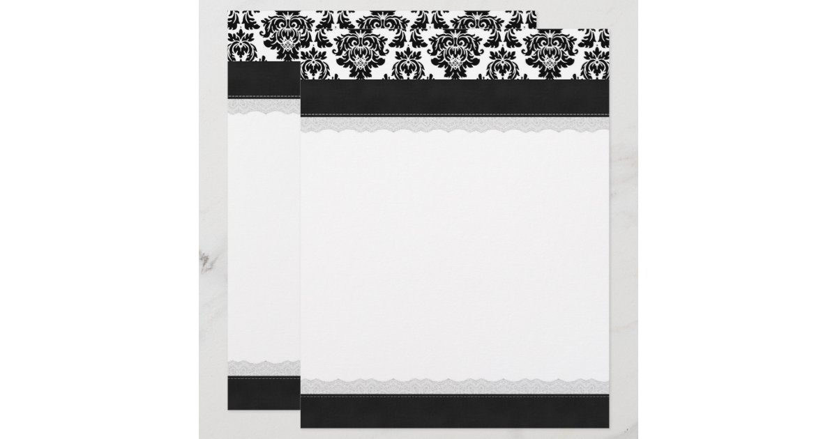 Elegant damask letterhead Zazzle