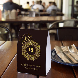 Elegant Damask  Maroon Wedding Table Number card Paper Table Tent