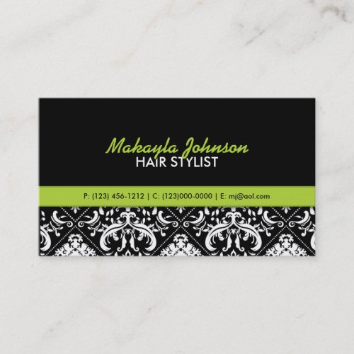 Elegant Damask Modern &amp; Stylish Business Card Template