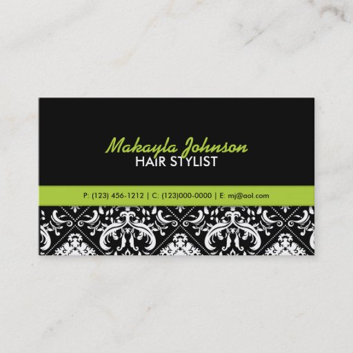 Customizable Elegant Damask Modern & Stylish Business Card Template