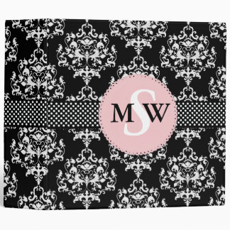 Elegant Damask Monogram Binder
