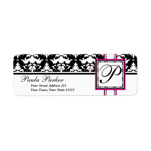 Elegant Damask Monogram P Chic Labels