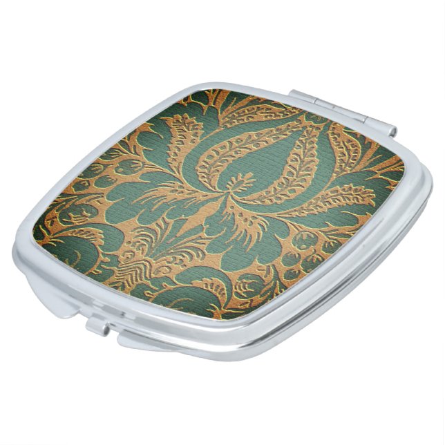 Elegant Damask Mother's Day Compact Mirror (Turned)