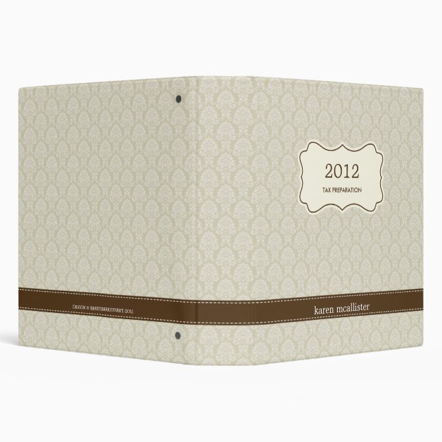 Elegant Damask Multipurpose Personalized Binder (Background)