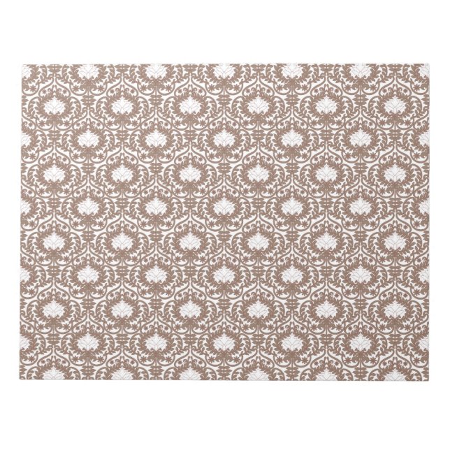 Elegant Damask Notepad | Chic Desk Notes (Front)