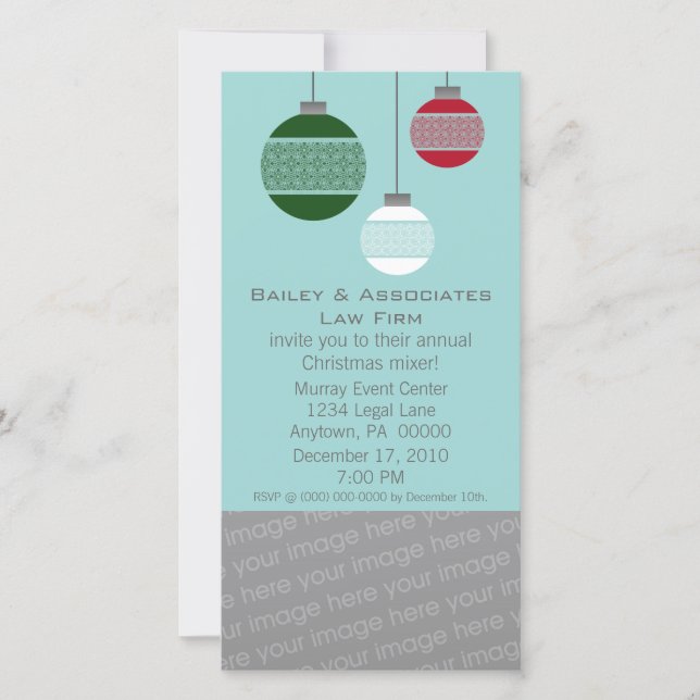 Elegant Damask Ornament Corporate Party Invite (Front)