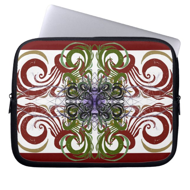 Elegant damask pattern  laptop sleeve (Front)