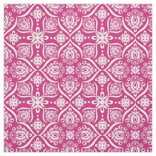 Elegant Damask Pattern | Pink And White Fabric