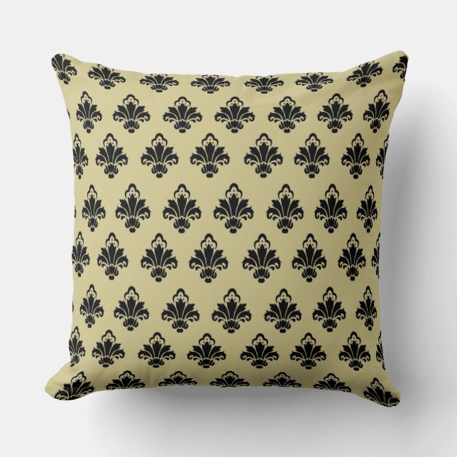 Elegant Damask Pattern Throw Pillow (Front)
