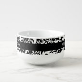 Elegant Damask Patterns with Black and White Soup Mug (Front)
