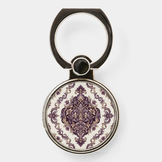 Elegant Damask Phone Ring Stand (Front)