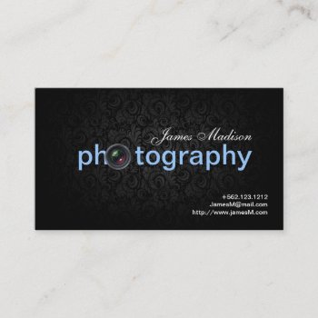 Elegant Damask Photogrpahy Business Cards With Qr by eatlovepray at Zazzle