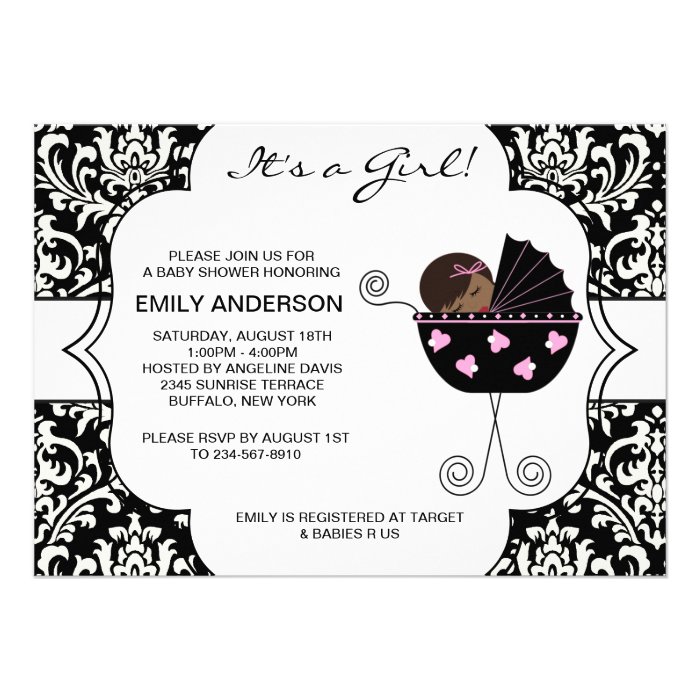 baby shower invitations african american baby girl shower invitations