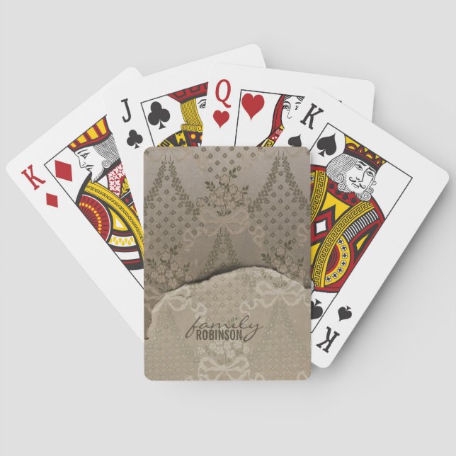 Elegant Damask Poker Cards (Back)