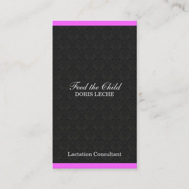 Elegant Damask Professional Consultant Business Card (Front)