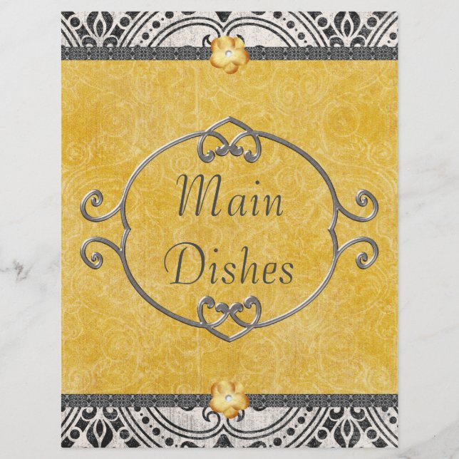 Elegant Damask Recipe Divider (Front)