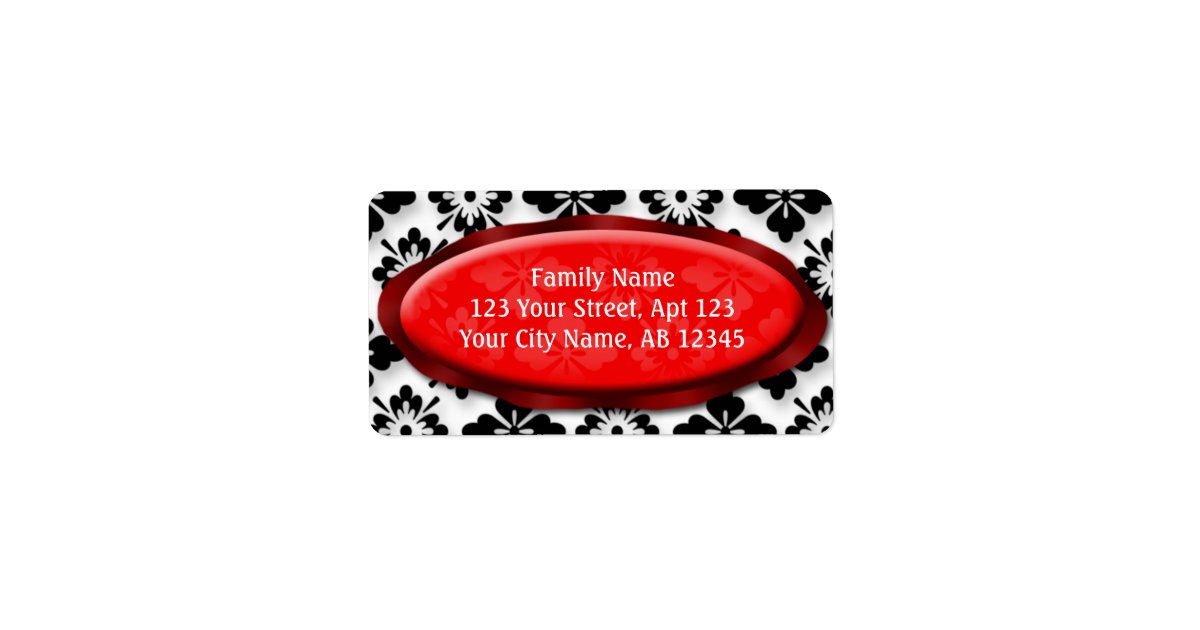 Elegant Damask Red Address Labels Zazzle