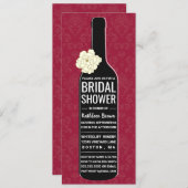 Elegant Damask | Red Wine Bridal Shower Invitation (Front/Back)
