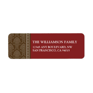 Elegant Damask Return Address Labels (maroon)