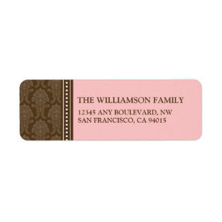 Elegant Damask Return Address Labels (pink)
