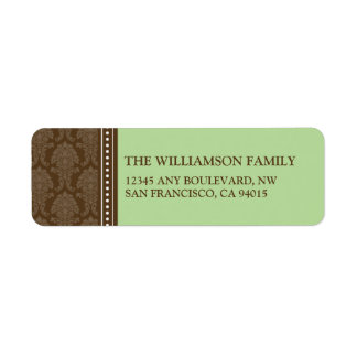 Elegant Damask Return Address Labels (sage)