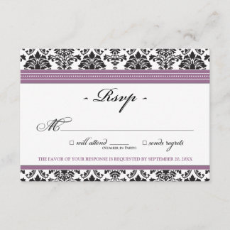 Elegant Damask RSVP Card (lavender)