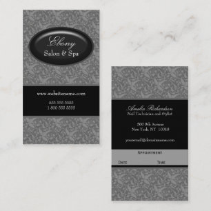 Elegant Damask Salon Gray Appointment Card