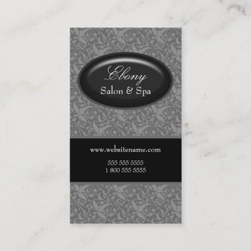 Elegant Damask Salon Gray Business Cards