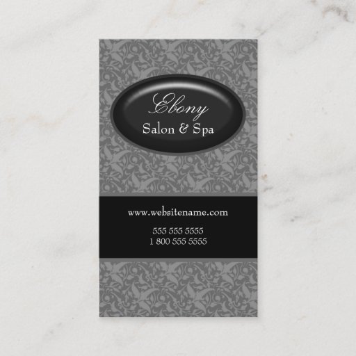 Customizable Elegant Damask Salon Gray Business Cards