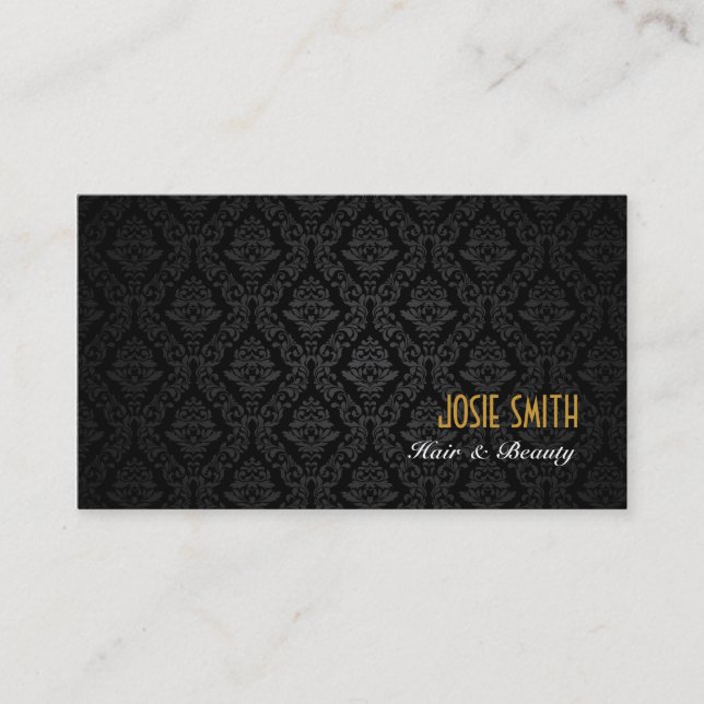 Elegant Damask Style Business Card (Front)