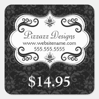 Elegant Damask Swirls Price Tag
