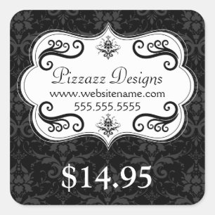 Elegant Damask Swirls Price Tag