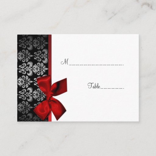 Customizable Elegant Damask Table Place Card Business Card