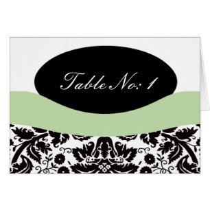 Elegant damask table seating card