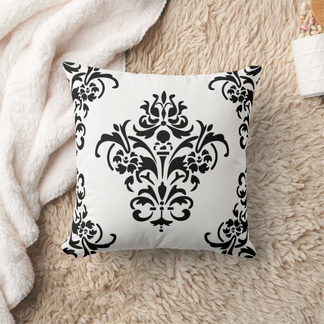 Elegant Damask Throw Pillow (Blanket)