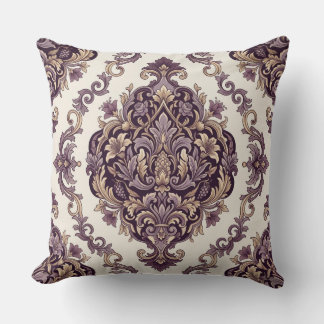Elegant Damask Throw Pillow