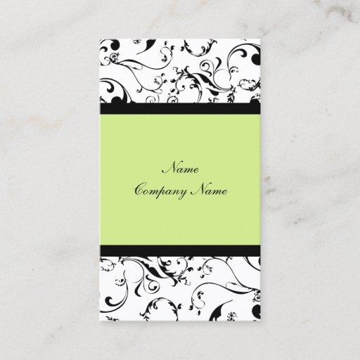 Customizable Elegant damask vines business card
