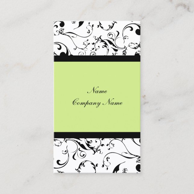 Elegant damask vines business card (Front)