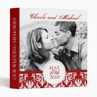 Elegant Damask Wedding Album 3 Ring Binder